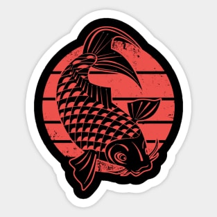 Koi Fish - Vintage Sunset Sticker